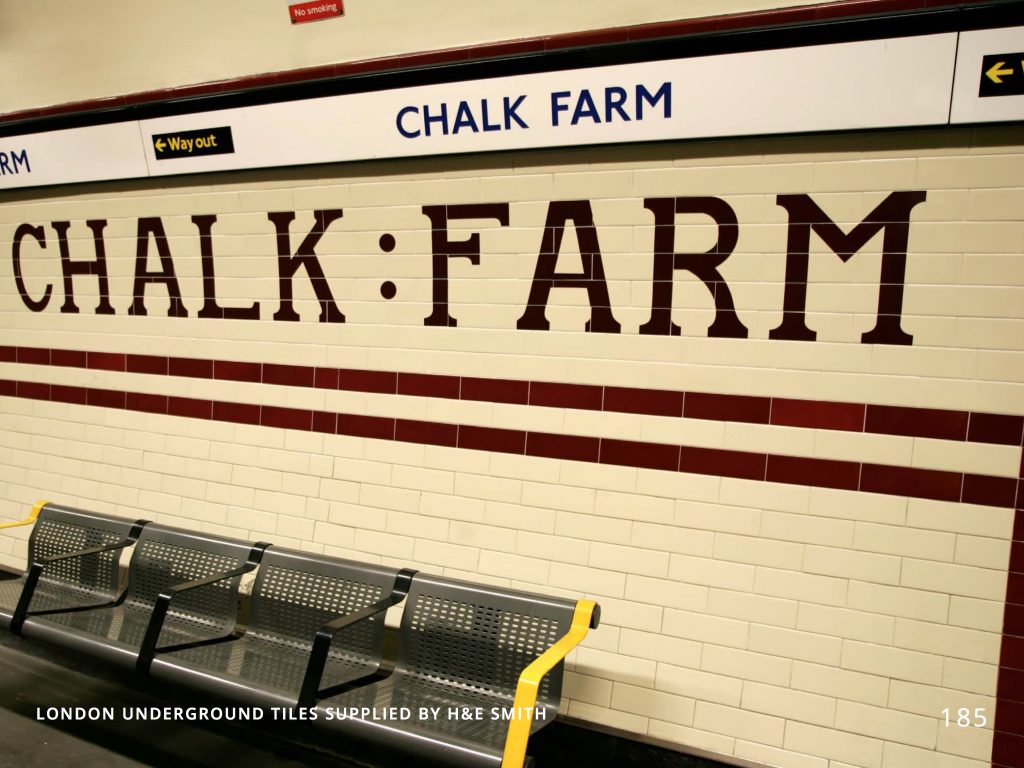 LONDON UNDERGROUND TILES SUPPLIED BY H&E SMITH
