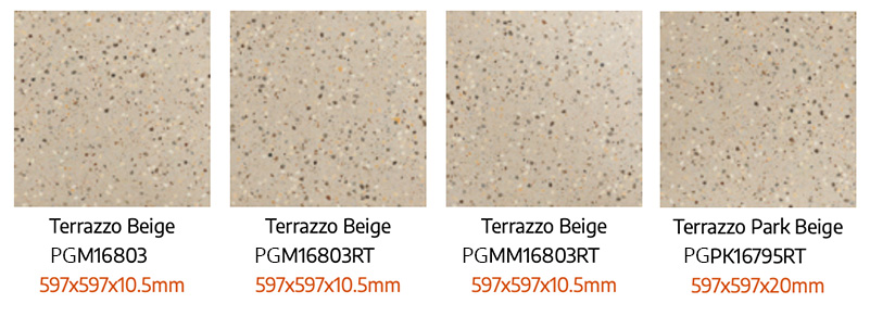 Terrazzo Beige Tile Sizes