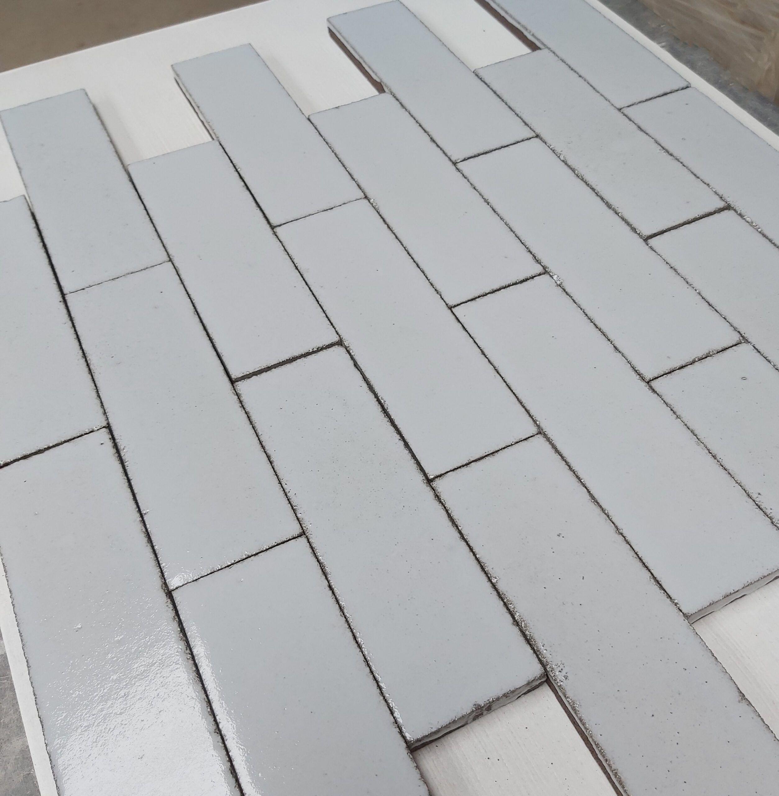 White Mist Glazed Brick Slip