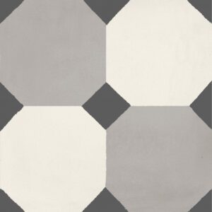 Hidráulico 8 sided Black Patterned Tile