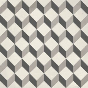 Hidráulico Upsidedown Black Patterned Tile